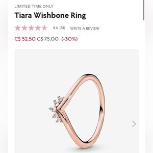 ROSE GOLD TIARA WISHBONE RING